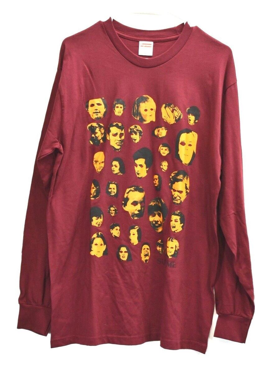 Supreme Creepy Eyeless Faces Red Yellow Graphic Long Sleeve Supreme Creepy Eyeless Faces Red Yellow Graphic Long Sleeve