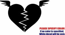 Flying Broken Heart 05 Graphic Die Cut decal sticker Car Truck Boat Window 7"