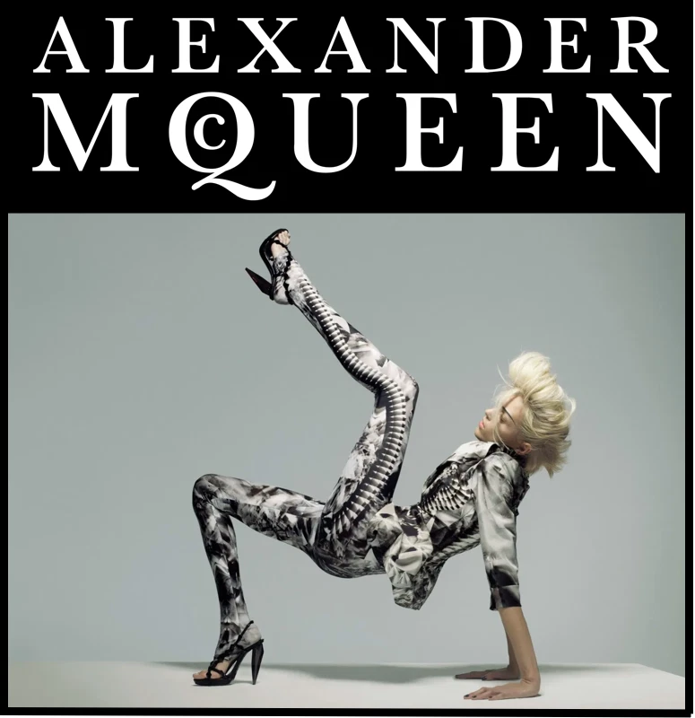 Alexander McQueen S S 2009 Set giacca e leggings stampa caleidoscopio scheletro XS