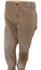 CARHARTT Men Beige Tan Work Pant B324 DHK Cotton Carpenter Relaxed 40x32 - SPOT