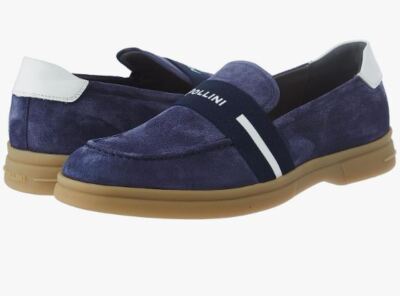 Pollini Kalbs Wildleder Halbschuhe Mokassins Herren Slipper Schuhe Logo Band Made in Italy
