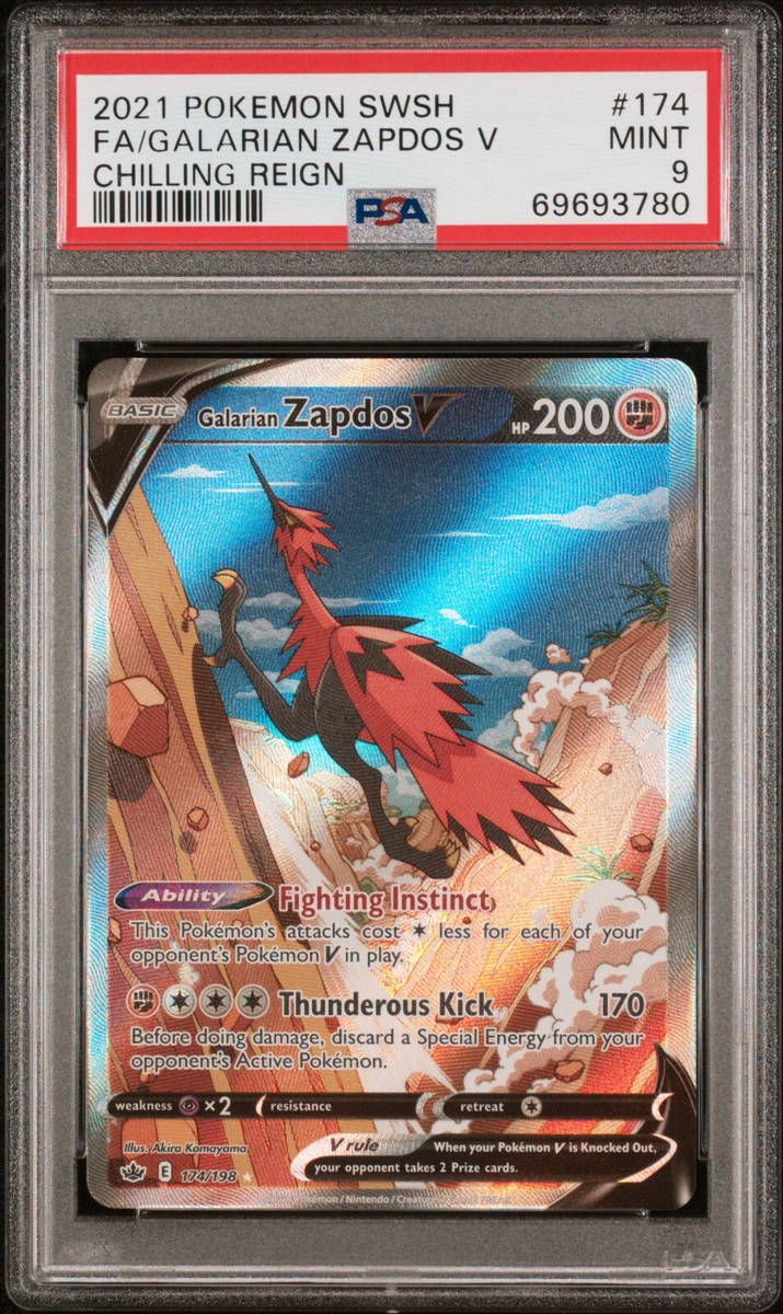 Pokemon Chilling Reign Galarian Zapdos V 174/198 Alternative Art