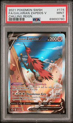 Pokemon Chilling Reign Galarian Zapdos V 174/198 Alternative Art
