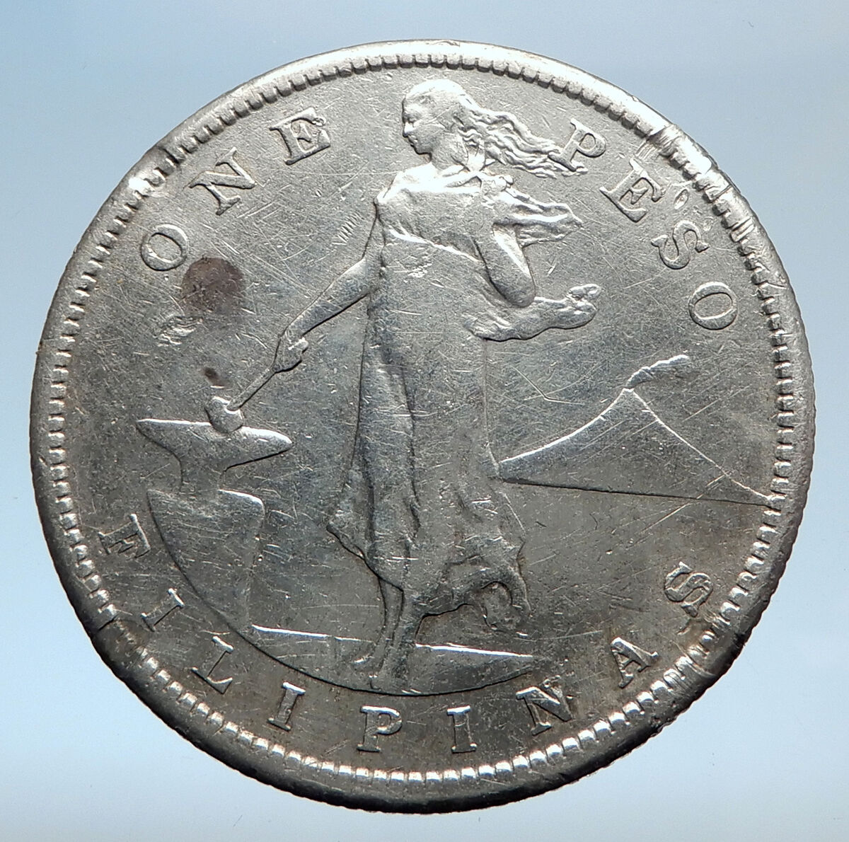 1907 S PHILIPPINES Under US Administration w Eagle Silver 1907 S PHILIPPINES Under US Administration w Eagle Silver