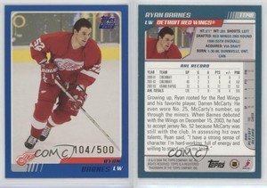 2003 04 Topps Traded Blue 500 Ryan Barnes Tt148 Ebay