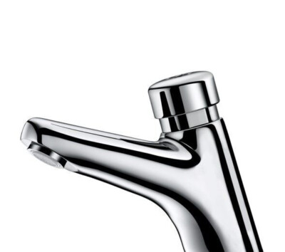 Delabie TEMMOSTOP 2 Becken Kaltwasserhahn Druckknopf 7 Sekunden Zeit Chrom 702301