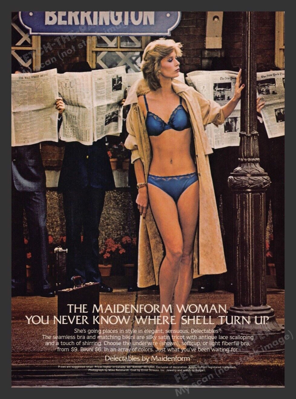 Maidenform Woman Catching a Cab Bra & Panties 1983 Print Advertisement Ad  1983