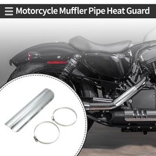 Universal Motorcycle Exhaust Muffler Pipe Heat Shield Curved 225x60mm 1 Set