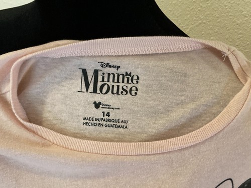Disney Minnie Mouse Tee Shirt Girls Size 14 Pink Fun Whimsical Feminine Soft - Picture 6 of 7