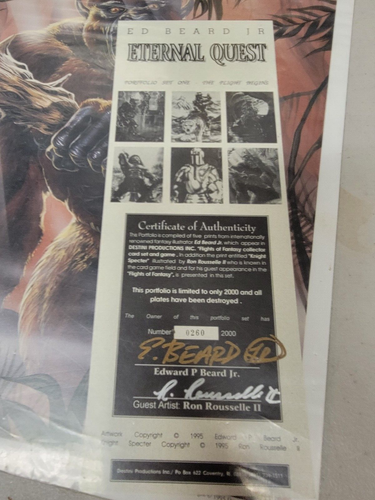 Edward P BEARD Signed Prints Lot Portfolio LOTR Eternal Quest Rousselle - Picture 10 of 11