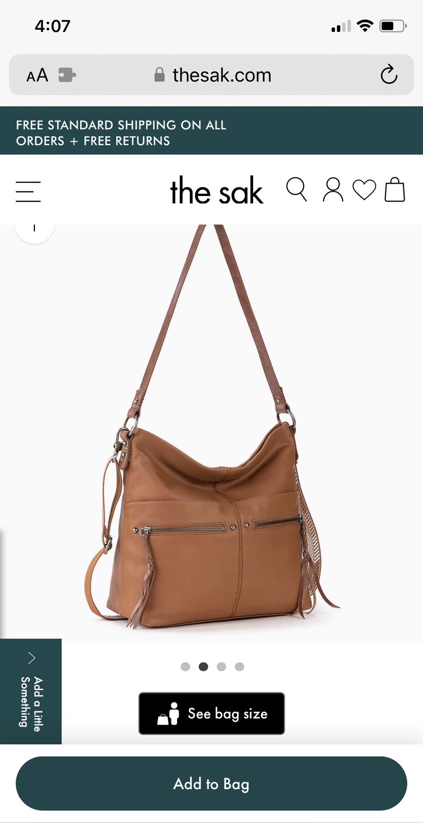 The Sak Ashland Tobacco Colored Leather Bucket Bag NEW eBay