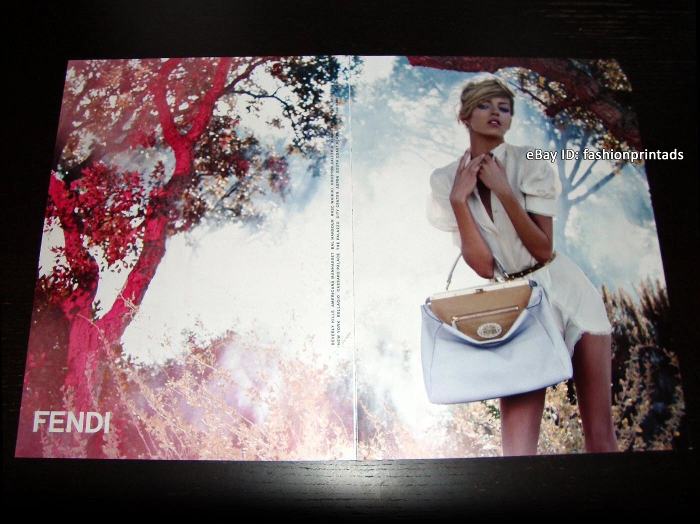 FENDI 2 pagine STAMPA ANNUNCIO primavera 2010 ANJA RUBIK Karl Lagerfeld BELLA BIONDA