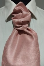 Light Rose Men's Satin Back Dupion Scrunch Tie Cravats, Ideal For Weddings