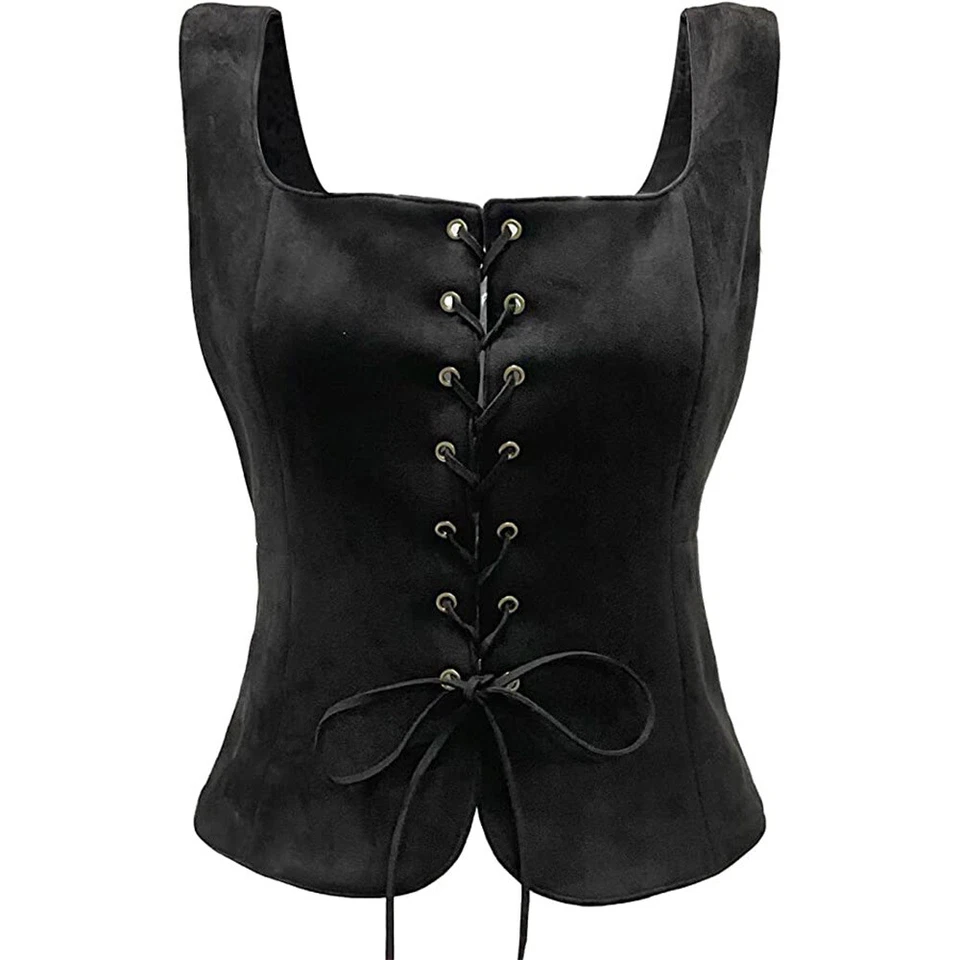 Cosplay Renaissance Female Viking Pirates Vest Waistcoat Halloween Party Coats - Image 4 of 4