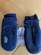 NEW WITH TAGS HEAT FACTORY SKI SNOWBOARD GLOVES MITTENS NAVY/BLACK JUNIOR LARGE