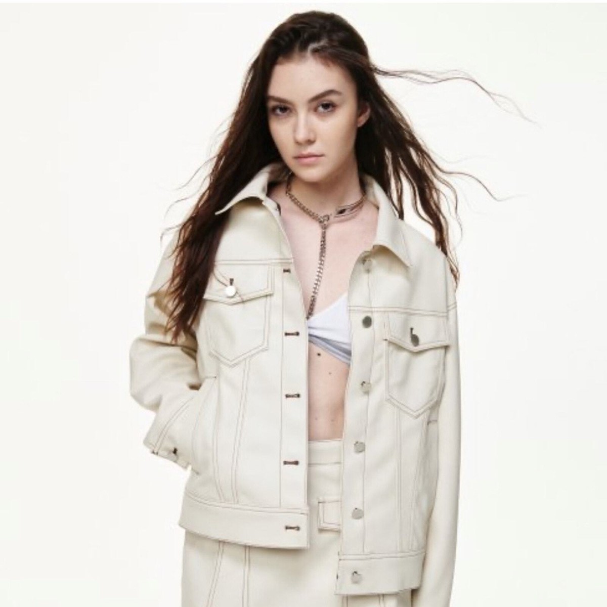 HOT Ann Taylor Loft White Denim Jacket Ann Taylor Loft Off White