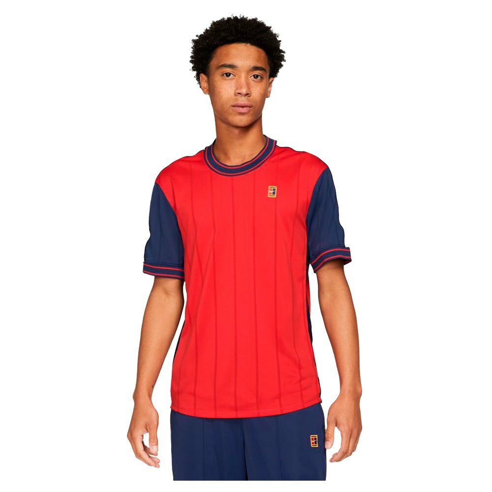 NIKE Men's COURT Dri-FIT Slam S/S Tennis Shirt NWT Red / Navy SIZE: MEDIUM  | eBay