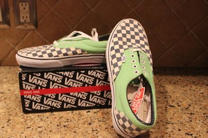 slate blue checkered vans