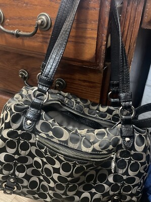 Coach Tri-Color Signature Alexandra Shoulder Satchel G1193-F17580