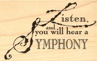 Listen Saying Wood Mounted Rubber Stamp IMPRESSION OBSESSION D4368 New