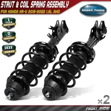 2xFront Side Complete Strut & Coil Spring Assembly for Honda HR-V 16-22 1.8L AWD