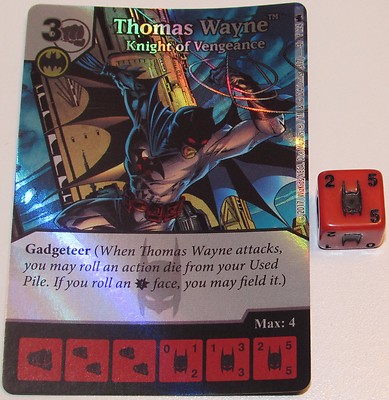 Foil THOMAS WAYNE: KNIGHT OF VENGEANCE 37/124 Batman Dice Masters DC