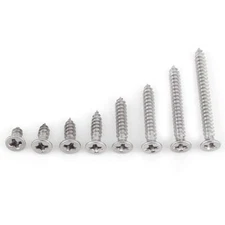 Self-Tapping Screws Kit 200pcs/set Stainless Steel SS304 Metal Screws Pan/Fla...