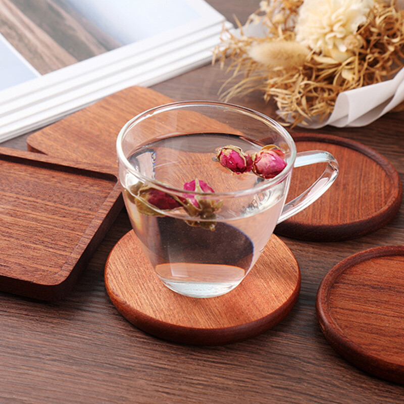 Home Durable Wood Coaster Heat Resistant Drink Mat Coffee Cup Pad Table Non-sl