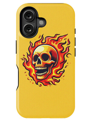 NEW! Halloween Fire Skull Tough Phone Case For iPhone