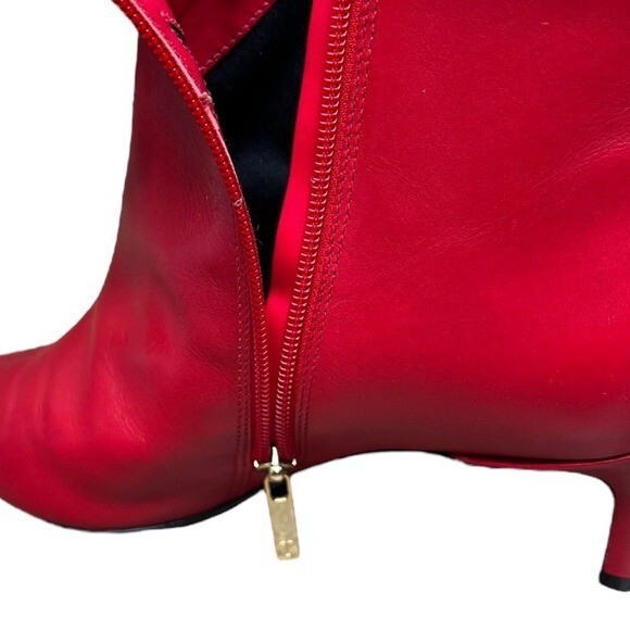 🌻NEW Ted Baker Galiana Bootie Red Top Grain Leather Booties Size 40 US