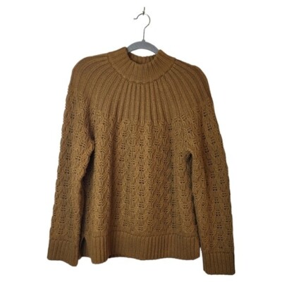 Madewell Stitch Mix Pointelle Knit Merino Wool Blend Mockneck