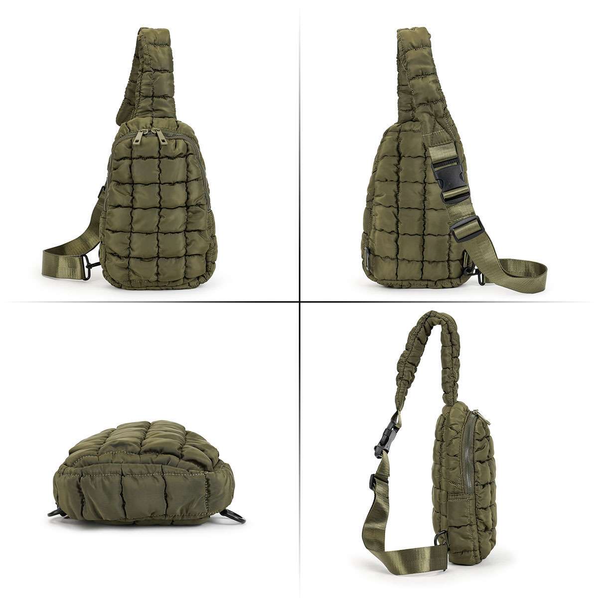 4134 Sling Bag , Casual Quilted Puffer Crossbody Purse Lightweight Fanny Puffer Quilted Sling Bag Crossbody Purse Women Puffer Fanny  main image 3