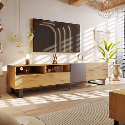 Modern TV Stand Entertainment Center TV Media Console Table for TV Up to 80in