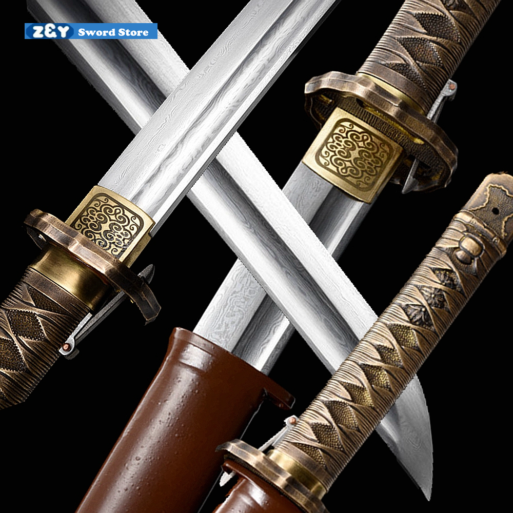 Brown Saya Military 95 Type Japan Army Sword Samurai Katana Sharp