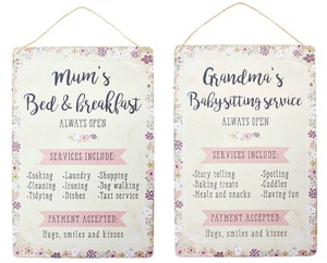 Grandmas baby sitting service/ mums b&b shabby chic/retro ~metal ... Bb shabby chic