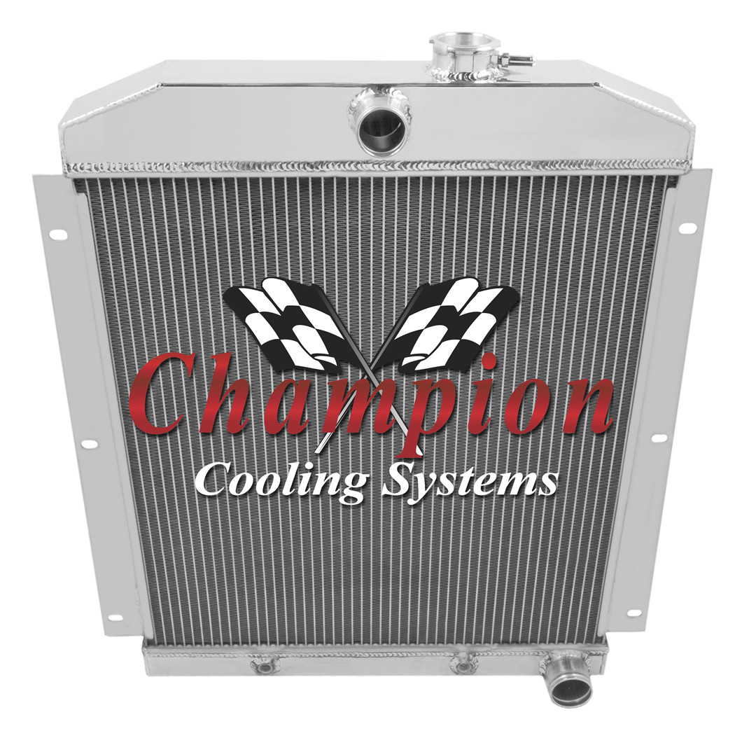 With A/C, Champion Cooling Systems 3 Row Alliant Radiator 49 -54 Chevy Truck