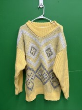 VTG Together Yellow SZ L Sweater Flaws