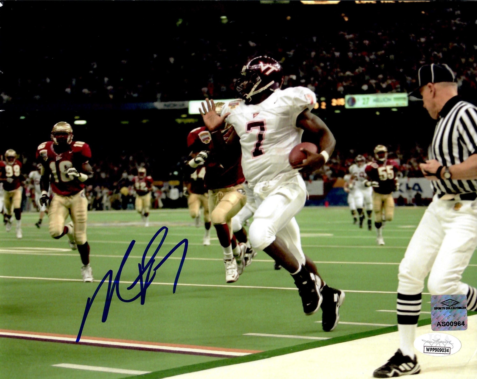 Michael Vick Autographed Signed Virginia Tech Hokies 8x10 Photo (FSU) - JSA COA 