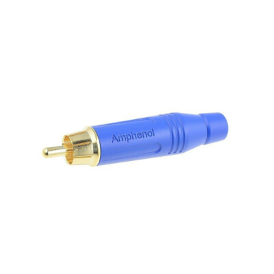 ACPR-BLU Stecker RCA männlich gerade Löten blau vergoldet 3-7mm AMPHENOL