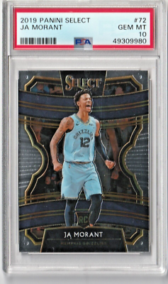 Ja Morant -2019 Panini Select # 72 - Rookie cARD - PSA 10 Memphis 