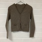 Cruciani Women's Beige Cardigan 100 % Cashmere poockets XS 32"