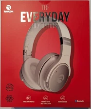 Raycon Everyday White Wireless Bluetooth Over Ear Headphones Noise Cancelling