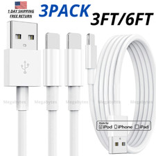 For iPhone 14 13 12 11 Pro Max SE XR 8 iPad USB Charger Cable Fast Charging Cord