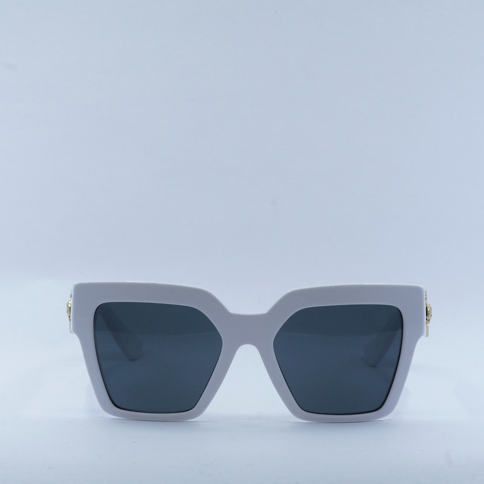 VERSACE VE4458 314/87 White/Dark Gray 54-19-135 Sunglasses New 