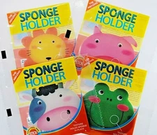 Kitchen Sponge Holder Frog Pig Cow Lion Peel & Stick Amazing Farm Animals