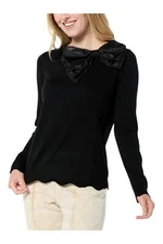 C Wonder by Christian Siriano Bow Detail Sweater Black