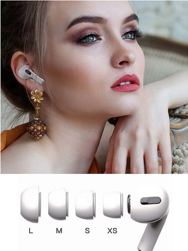 4 pares de puntas de silicona para Airpods Pro/Airpods Pro 2 segundos auriculares L/M/S/XS - Imagen 7 de 10