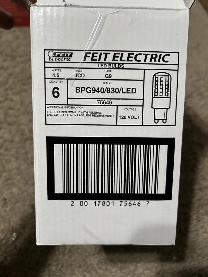 6 Pack Feit Electric 40-Watt Equivalent T4 Dimmable G9 LED Bulb Warm White 3000K - Image 3 of 4