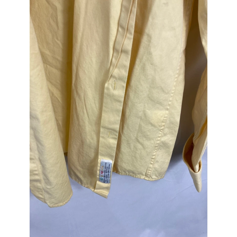 Camisa masculina manga longa Bachrach amarela com botões tamanho 16.5 36/37 - Imagem 2 de 4