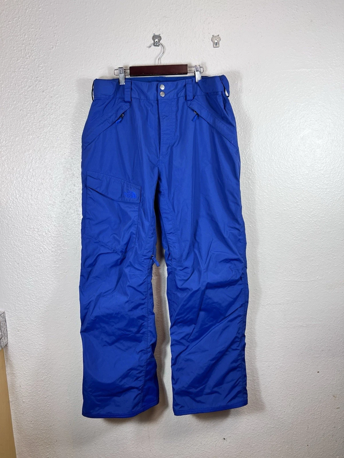 The North Face Freedom Insulated Snow Pants Mens L Royal Blue DryVent Ski Cargo